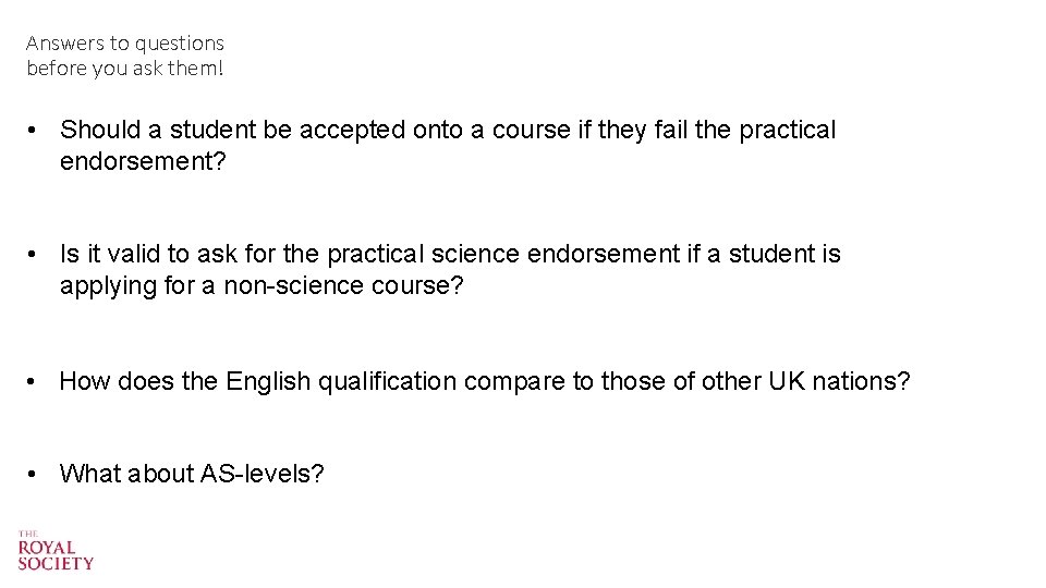 Answers to questions before you ask them! • Should a student be accepted onto Answers to questions before you ask them! • Should a student be accepted onto