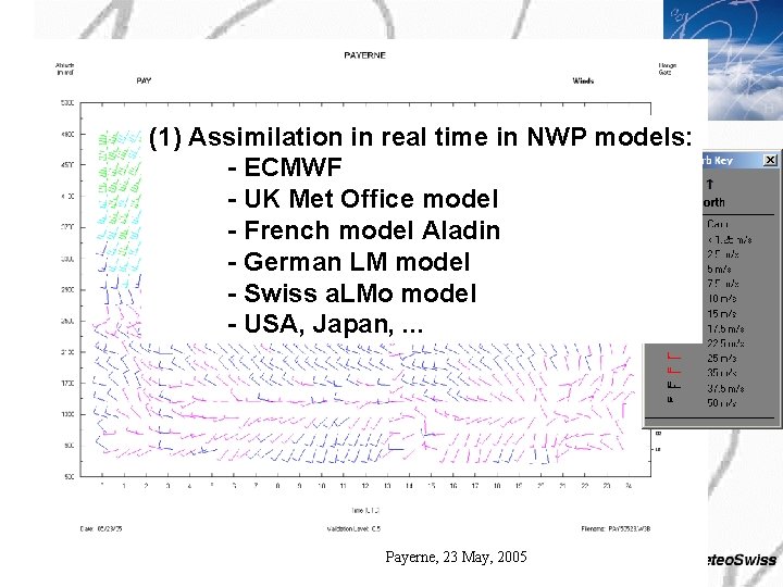 (1) Assimilation in real time in NWP models: - ECMWF - UK Met Office (1) Assimilation in real time in NWP models: - ECMWF - UK Met Office