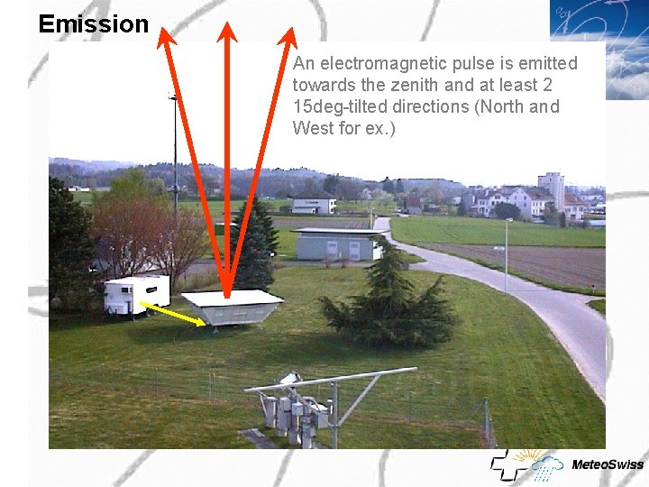Emission An electromagnetic pulse is emitted towards the zenith and at least 2 15 Emission An electromagnetic pulse is emitted towards the zenith and at least 2 15