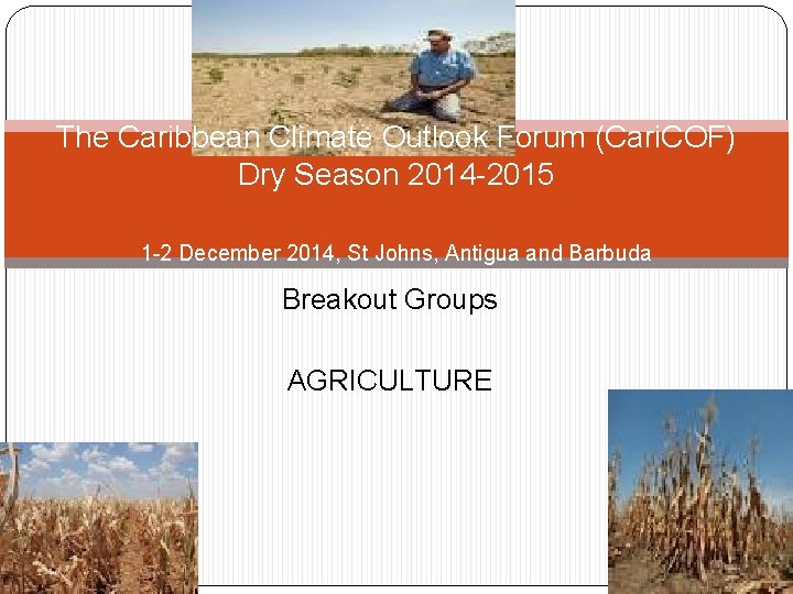 The Caribbean Climate Outlook Forum (Cari. COF) Dry Season 2014 -2015 1 -2 December