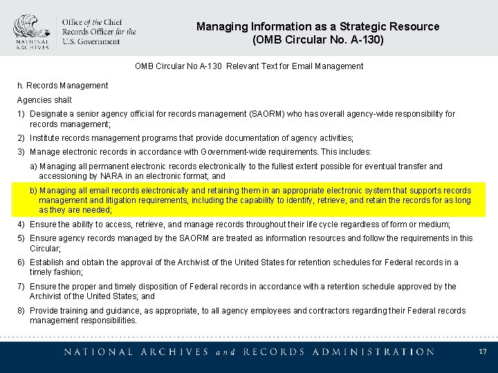 Managing Information as a Strategic Resource (OMB Circular No. A-130) OMB Circular No A-130 Managing Information as a Strategic Resource (OMB Circular No. A-130) OMB Circular No A-130