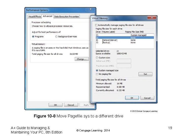 Figure 10 -8 Move Pagefile. sys to a different drive A+ Guide to Managing