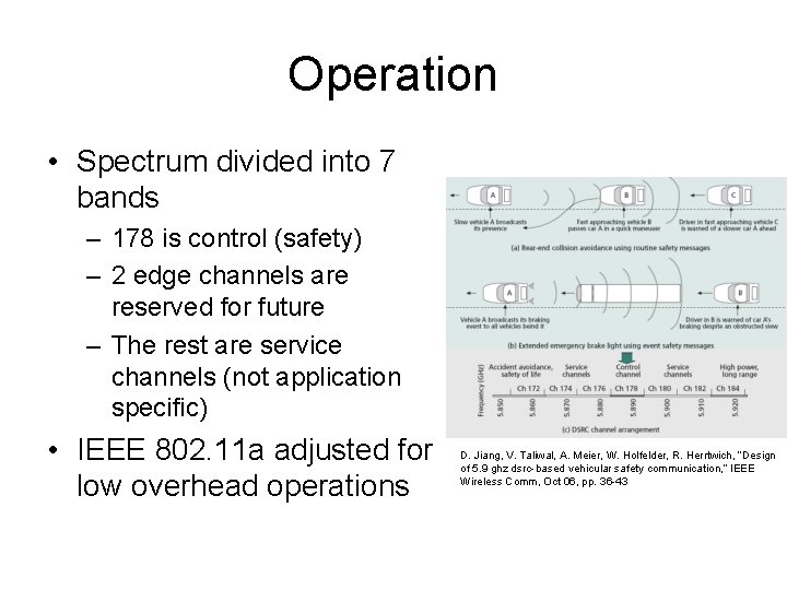 Operation • Spectrum divided into 7 bands – 178 is control (safety) – 2 Operation • Spectrum divided into 7 bands – 178 is control (safety) – 2