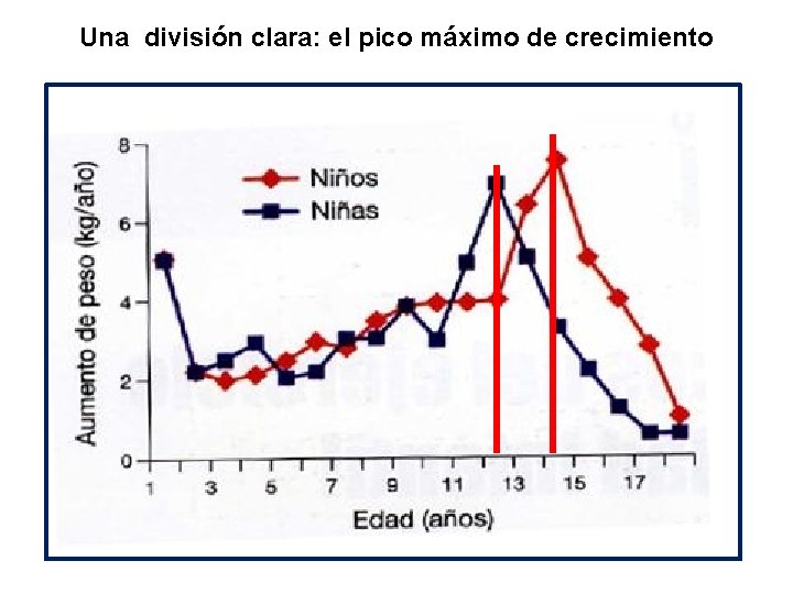 Una división clara: el pico máximo de crecimiento 