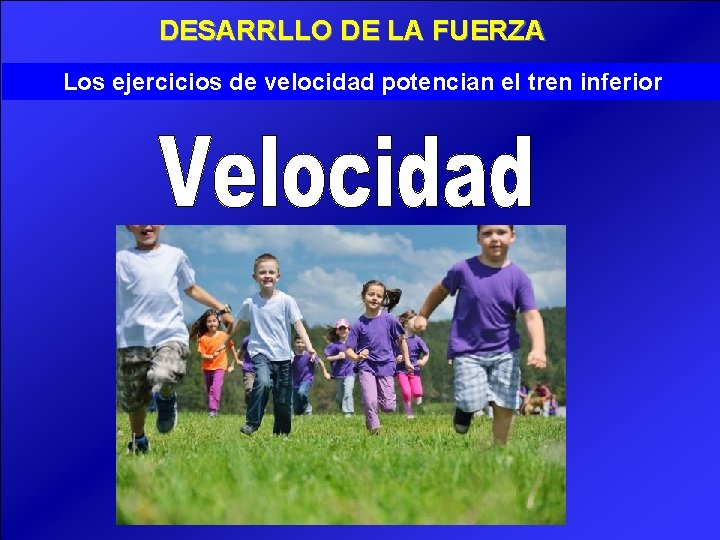 DESARRLLO DE LA FUERZA Los ejercicios de velocidad potencian el tren inferior 