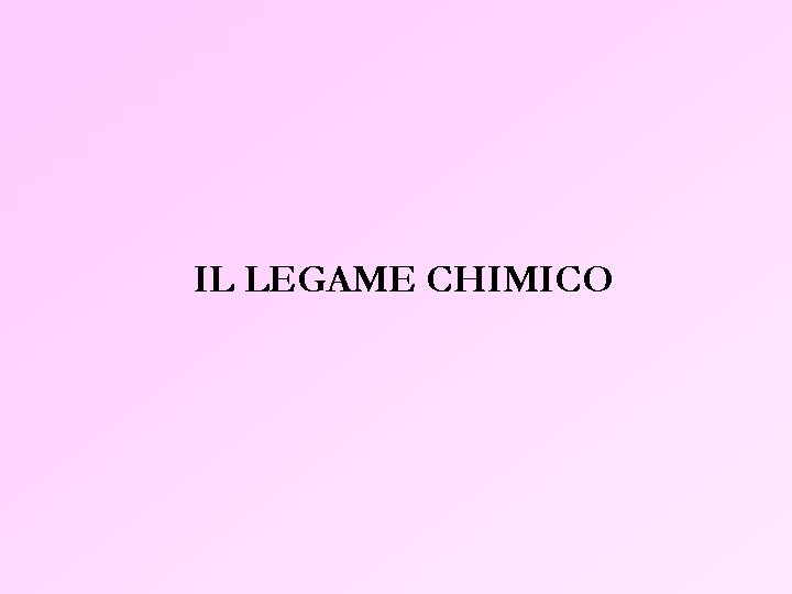 IL LEGAME CHIMICO 