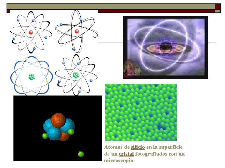 Átomos de silicio en la superficie de un cristal fotografiados con un microscopio Átomos de silicio en la superficie de un cristal fotografiados con un microscopio