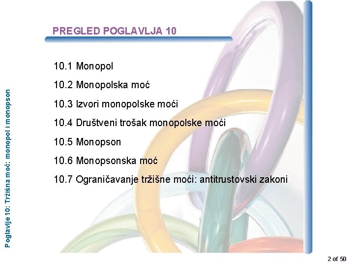 PREGLED POGLAVLJA 10 Poglavlje 10: Tržišna moć: monopol i monopson 10. 1 Monopol 10.
