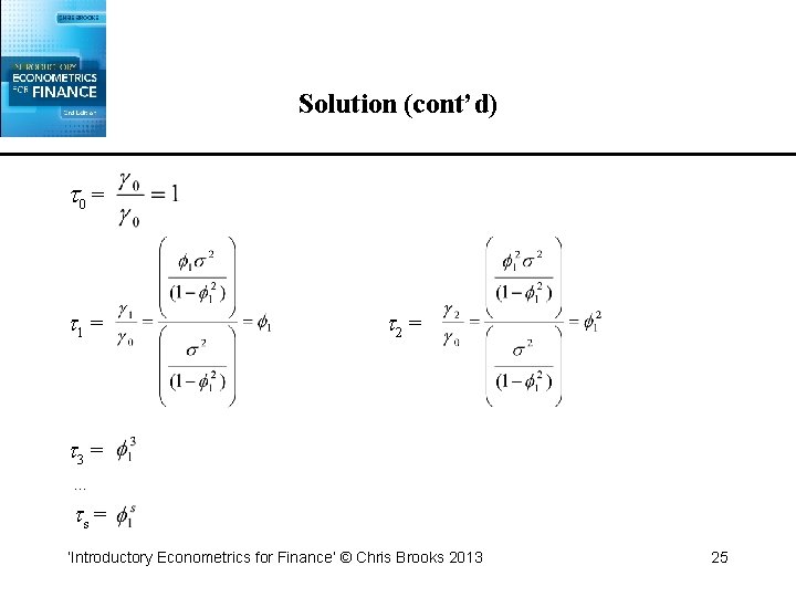 Solution (cont’d) 0 = 1 = 2 = 3 = … s = ‘Introductory