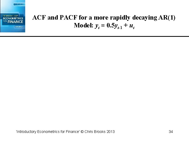 ACF and PACF for a more rapidly decaying AR(1) Model: yt = 0. 5