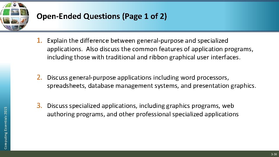 Open-Ended Questions (Page 1 of 2) 1. Explain the difference between general-purpose and specialized Open-Ended Questions (Page 1 of 2) 1. Explain the difference between general-purpose and specialized