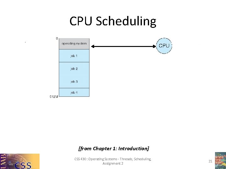 CPU Scheduling [from Chapter 1: Introduction] CSS 430: Operating Systems - Threads, Scheduling, Assignment
