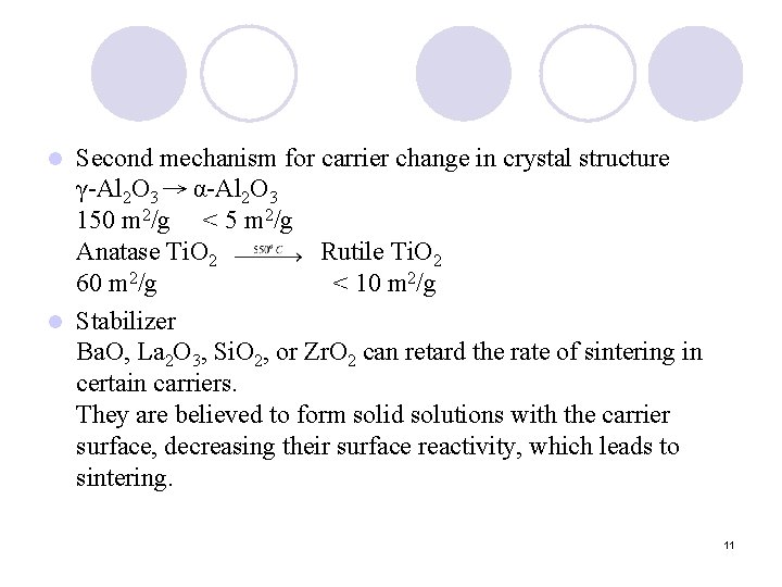 Second mechanism for carrier change in crystal structure γ-Al 2 O 3 → α-Al