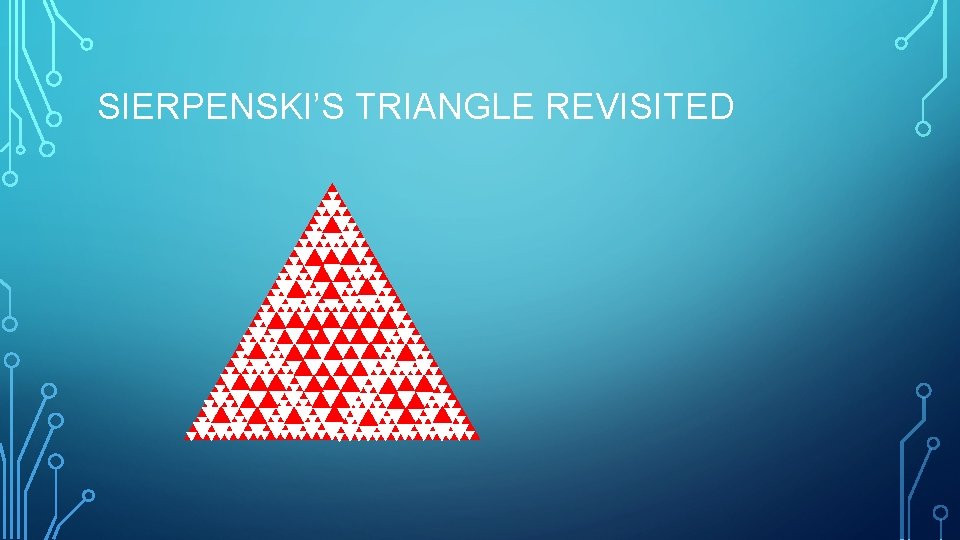 SIERPENSKI’S TRIANGLE REVISITED 