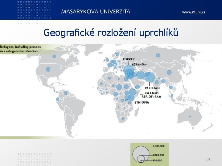 Geografické rozložení uprchlíků 81 