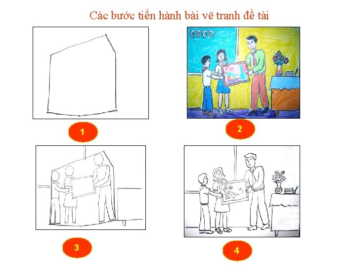 Các bước tiến hành bài vẽ tranh đề tài 1 3 2 4 