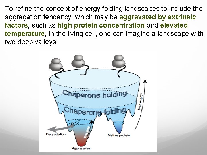 To refine the concept of energy folding landscapes to include the aggregation tendency, which