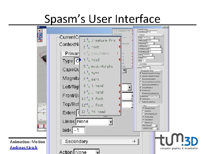 Spasm’s User Interface Animation: Motion Retargeting Andreas Kirsch computer graphics & visualization 