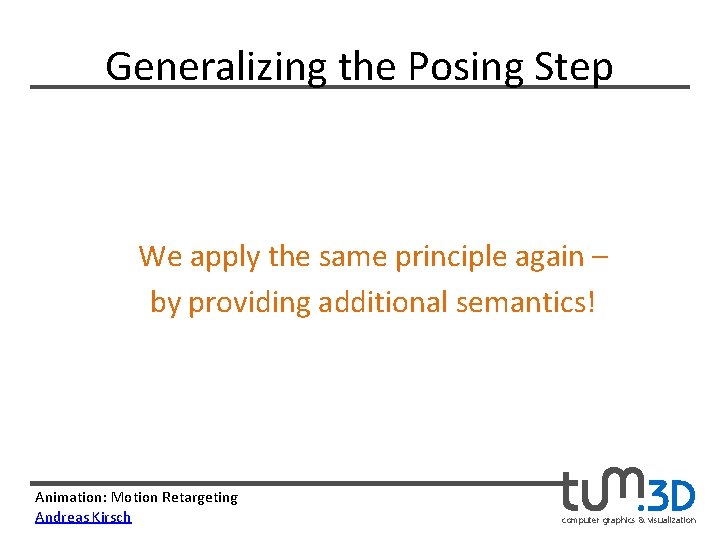 Generalizing the Posing Step We apply the same principle again – by providing additional