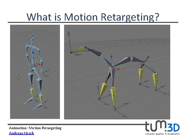 What is Motion Retargeting? Animation: Motion Retargeting Andreas Kirsch computer graphics & visualization 