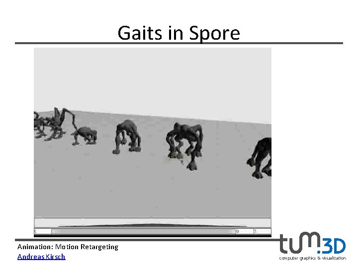 Gaits in Spore Animation: Motion Retargeting Andreas Kirsch computer graphics & visualization 