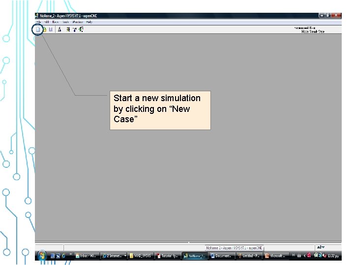 Start a new simulation by clicking on “New Case” 