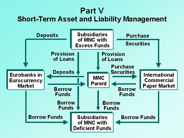 Part V Short-Term Asset and Liability Management Subsidiaries of MNC with Excess Funds Deposits