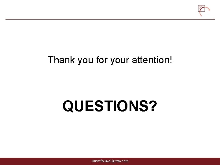 Thank you for your attention! QUESTIONS? www. thermolignum. com 