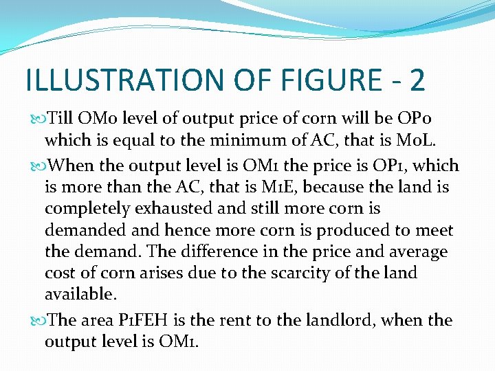 ILLUSTRATION OF FIGURE - 2 Till OM 0 level of output price of corn