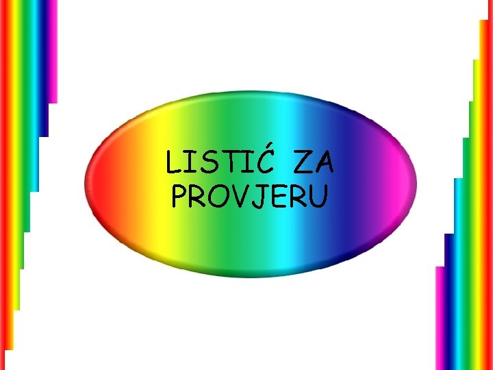 LISTIĆ ZA PROVJERU 