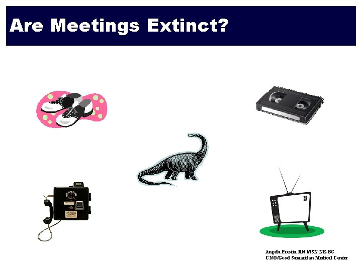 Are Meetings Extinct? Angela Prestia RN MSN NE-BC CNO/Good Samaritan Medical Center 