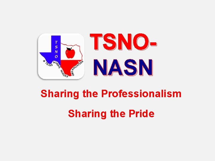 TSNONASN Sharing the Professionalism Sharing the Pride 