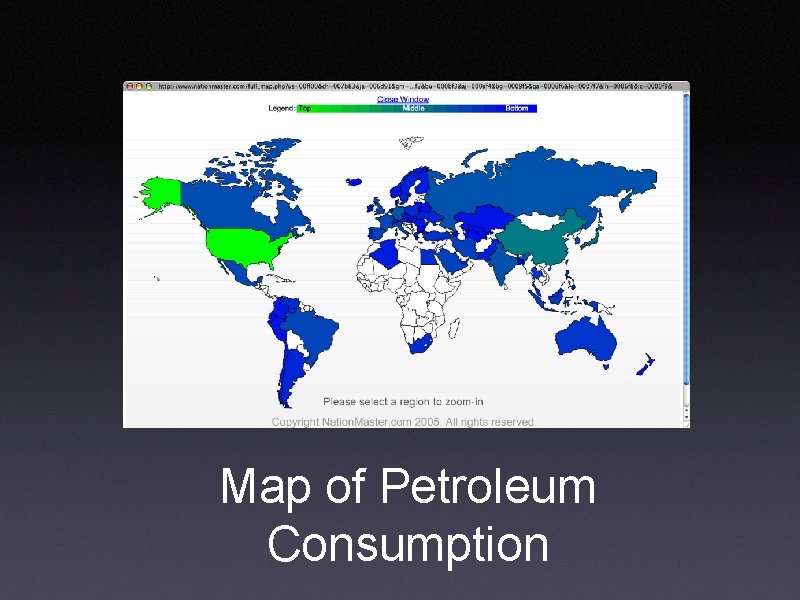 Map of Petroleum Consumption 