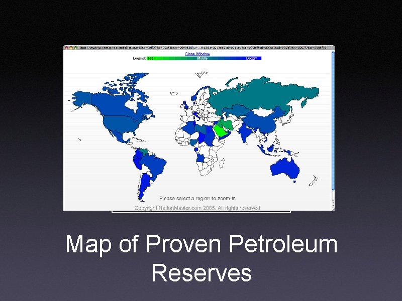 Map of Proven Petroleum Reserves 