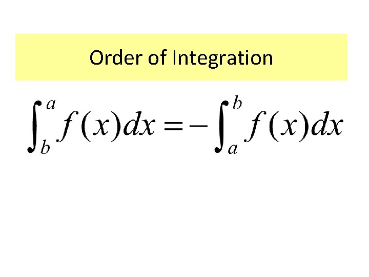 Order of Integration 