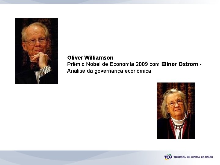 Oliver Williamson Prêmio Nobel de Economia 2009 com Elinor Ostrom Análise da governança econômica