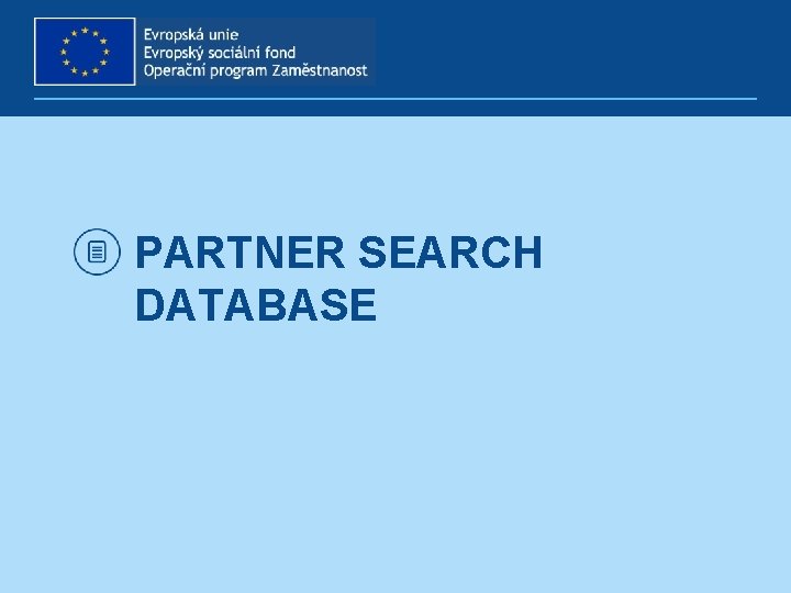 PARTNER SEARCH DATABASE 