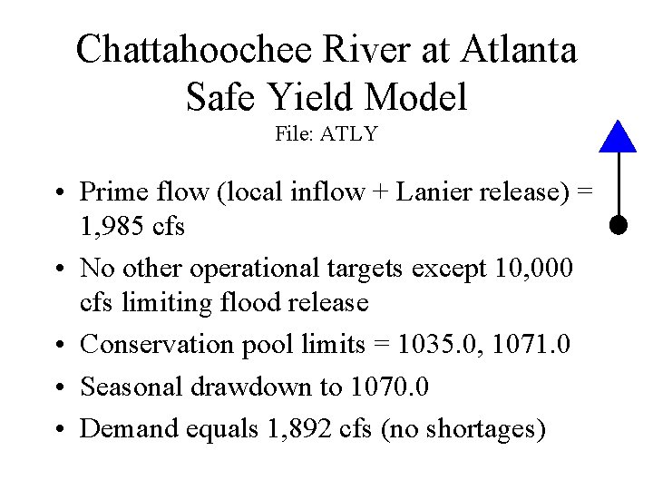 Chattahoochee River at Atlanta Safe Yield Model File: ATLY • Prime flow (local inflow