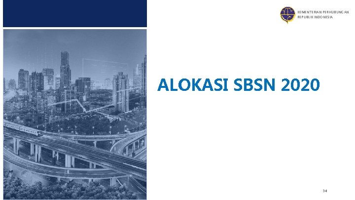 KEMENTERIAN PERHUBUNGAN REPUBLIK INDONESIA ALOKASI SBSN 2020 34 KEMENTERIAN PERHUBUNGAN REPUBLIK INDONESIA ALOKASI SBSN 2020 34