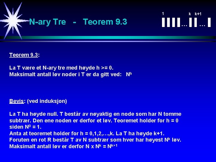 1 N-ary Tre - Teorem 9. 3: La T være et N-ary tre med