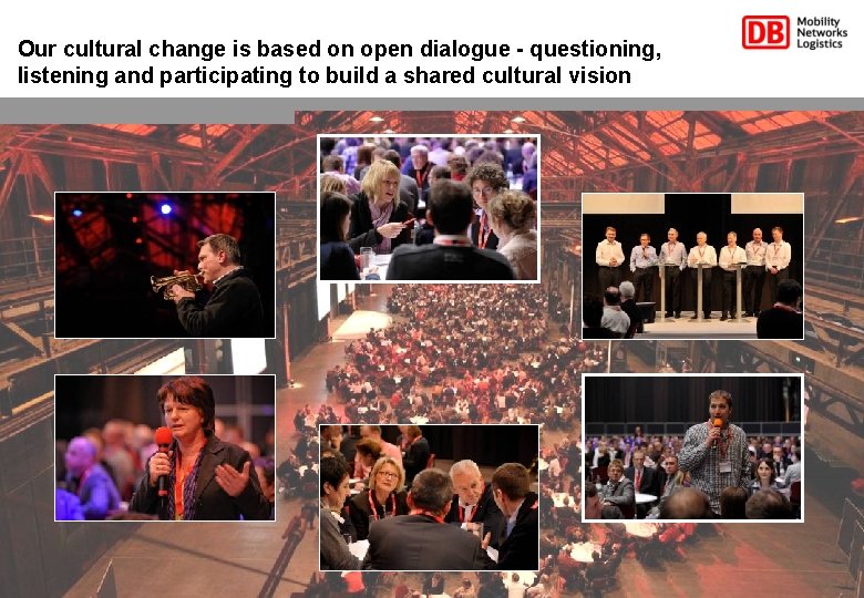 Our cultural change is based on open dialogue - questioning, listening and participating to