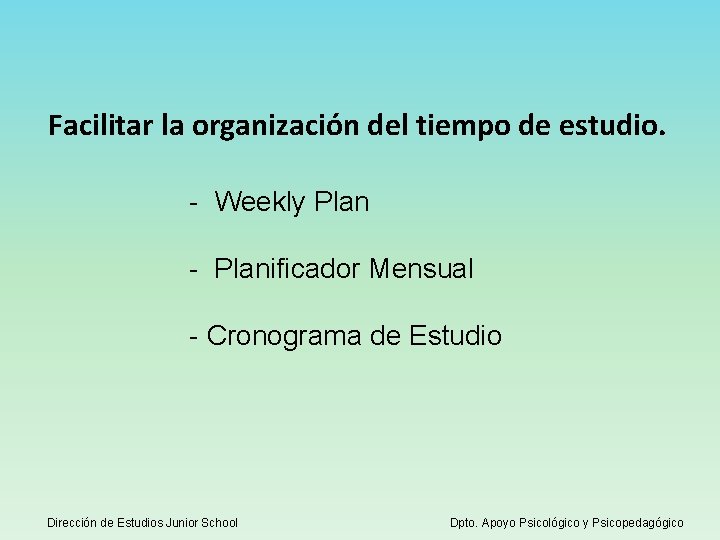 Facilitar la organización del tiempo de estudio. - Weekly Plan - Planificador Mensual -