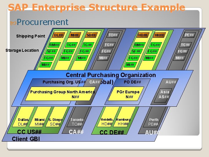 SAP Enterprise Structure Example Procurement DL## Shipping Point RM## Storage Location SD## TG## SF##