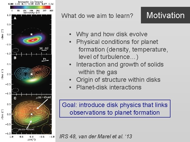 What do we aim to learn? Motivation • Why and how disk evolve •