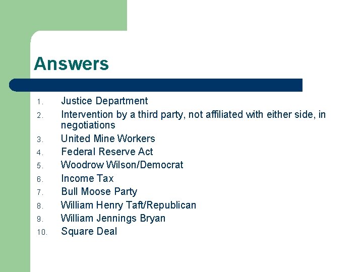 Answers 1. 2. 3. 4. 5. 6. 7. 8. 9. 10. Justice Department Intervention Answers 1. 2. 3. 4. 5. 6. 7. 8. 9. 10. Justice Department Intervention
