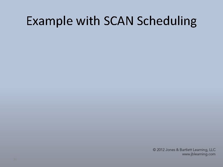 Example with SCAN Scheduling 36 Example with SCAN Scheduling 36