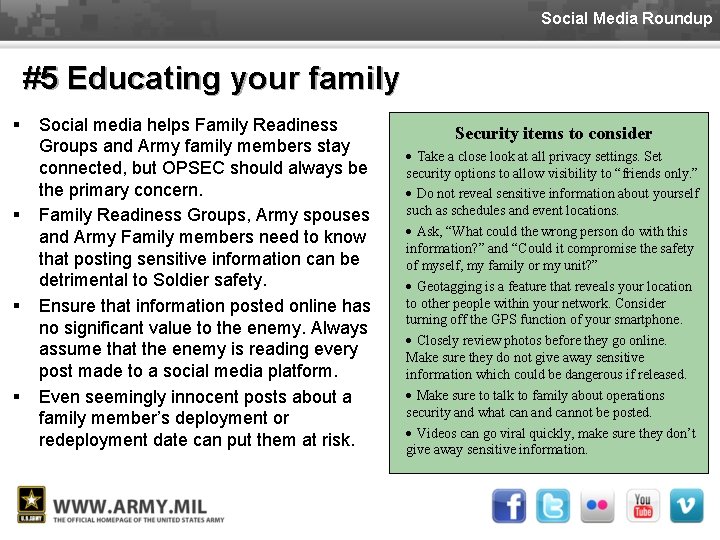 Social Media Roundup #5 Educating your family § § Social media helps Family Readiness