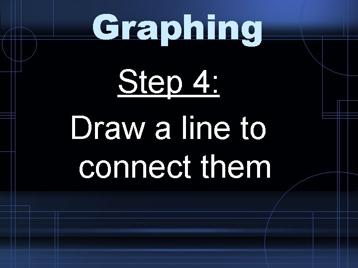 Graphing Step 4: Draw a line to connect them 