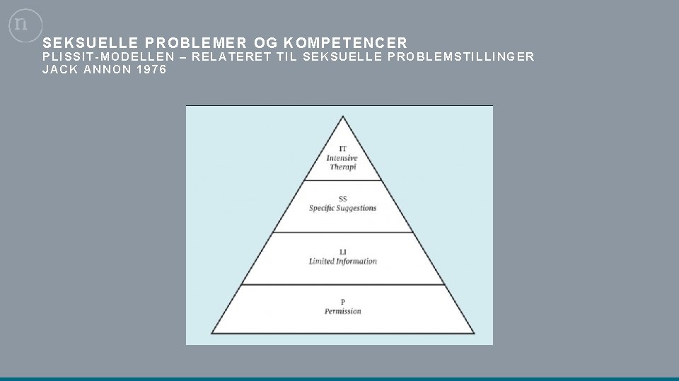 SEKSUEL LE PROB LEMER OG KOMPETEN CER PLISSIT-MODELLEN – RELATERET TIL SEKSUELLE PROBLEMSTILLINGER JACK