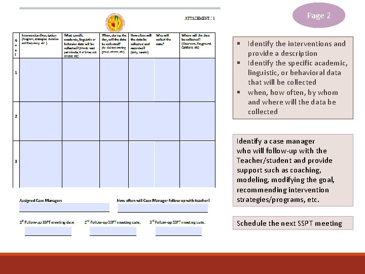 Page 2 § Identify the interventions and provide a description § Identify the specific